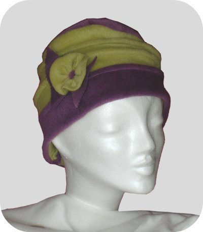 Chapeau Polaire anis et violet