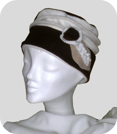 Chapeau Polaire blanc et marron