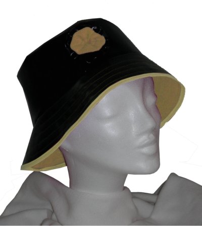 chapeau de pluie d'hiver noir et beige