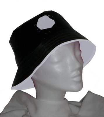 chapeau de pluie d'hiver noir et blanche