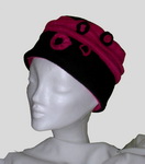Chapeau Polaire fushia et noir
