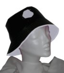 chapeau de pluie d'hiver noir et blanche