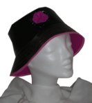 chapeau de pluie d'hiver noir et fushia