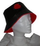 chapeau de pluie d'hiver noir et rouge